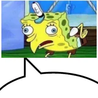 Speech bubble meme template reversed