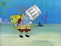 Spongebob drinking water