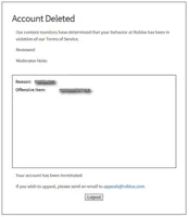 banned from ROBLOX