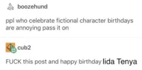 People who celebrate fictional birthdays are annoying
