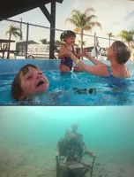drowning kid + skeleton