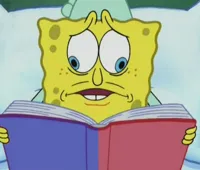 crosseyed spongebob reading