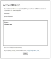 banned from ROBLOX