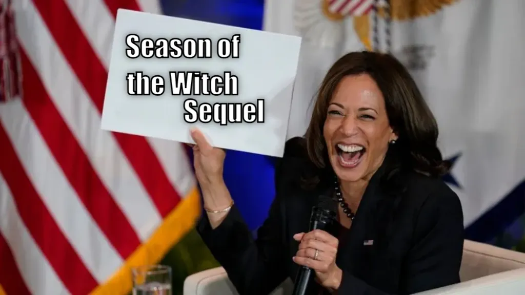 Kamala Harris holding sign