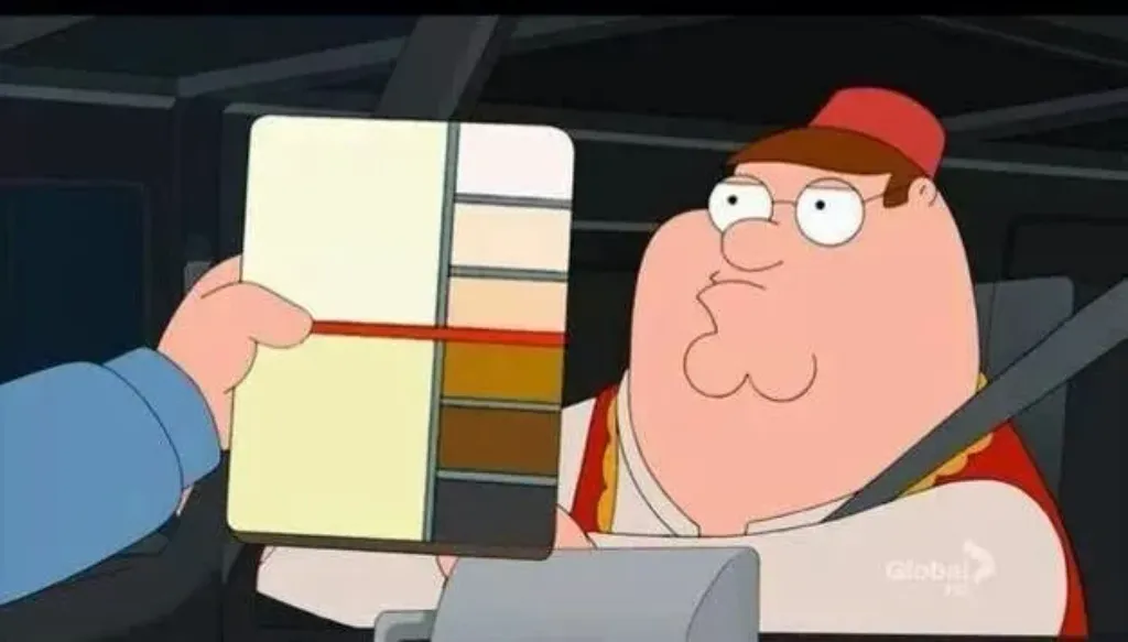 Peter Griffin skin color chart race terrorist blank