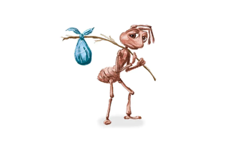 Sad Ant With Bindle / Homeless Ant / How It Feels To Ant