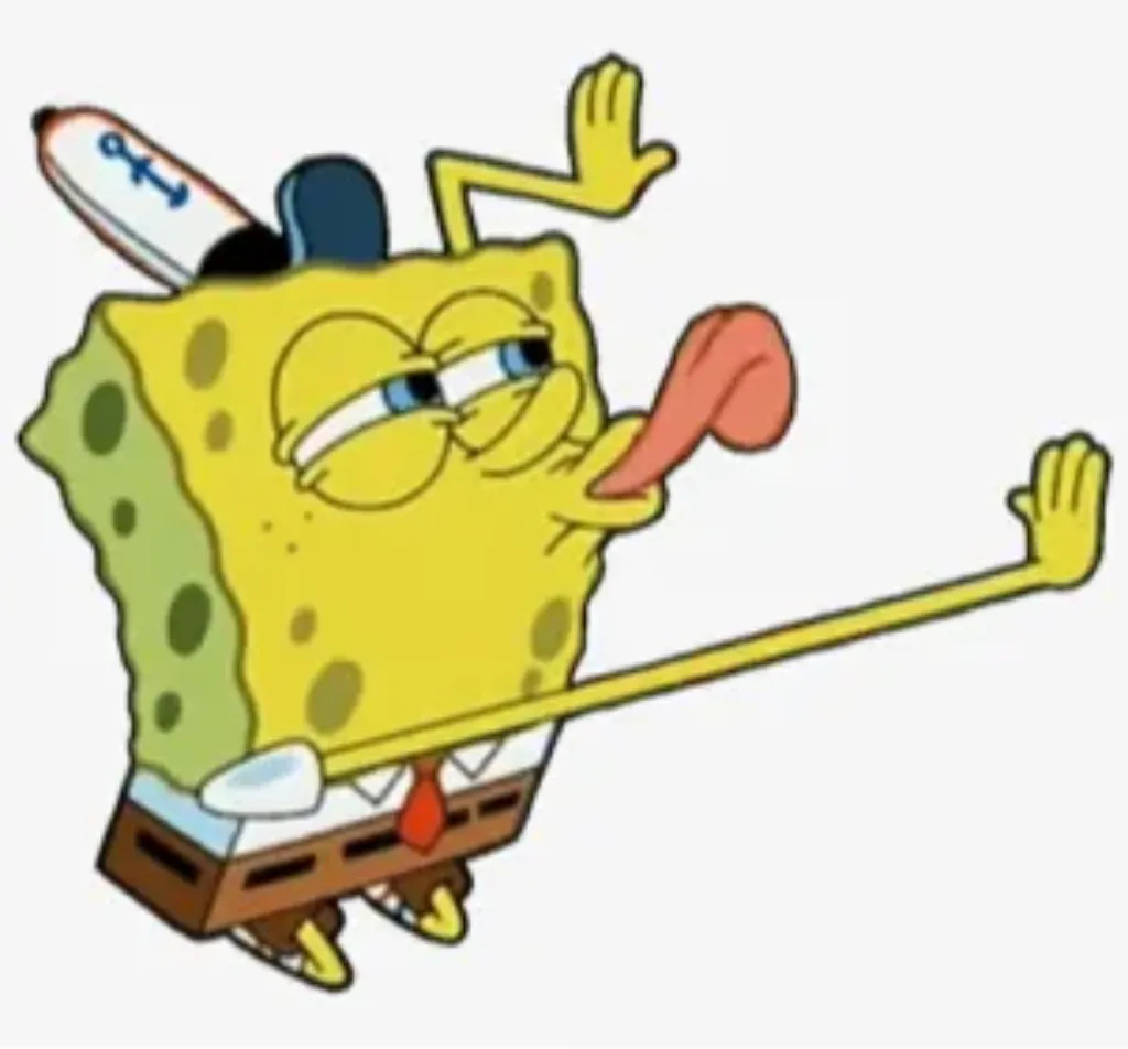 spongebob licking