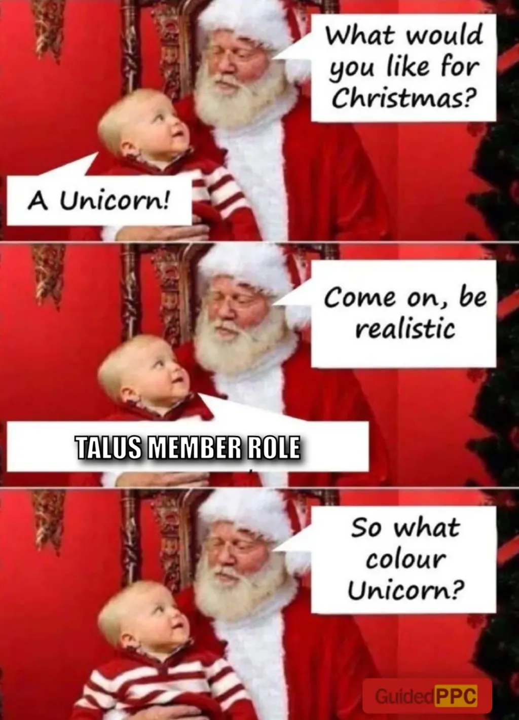 Santa what color unicorn