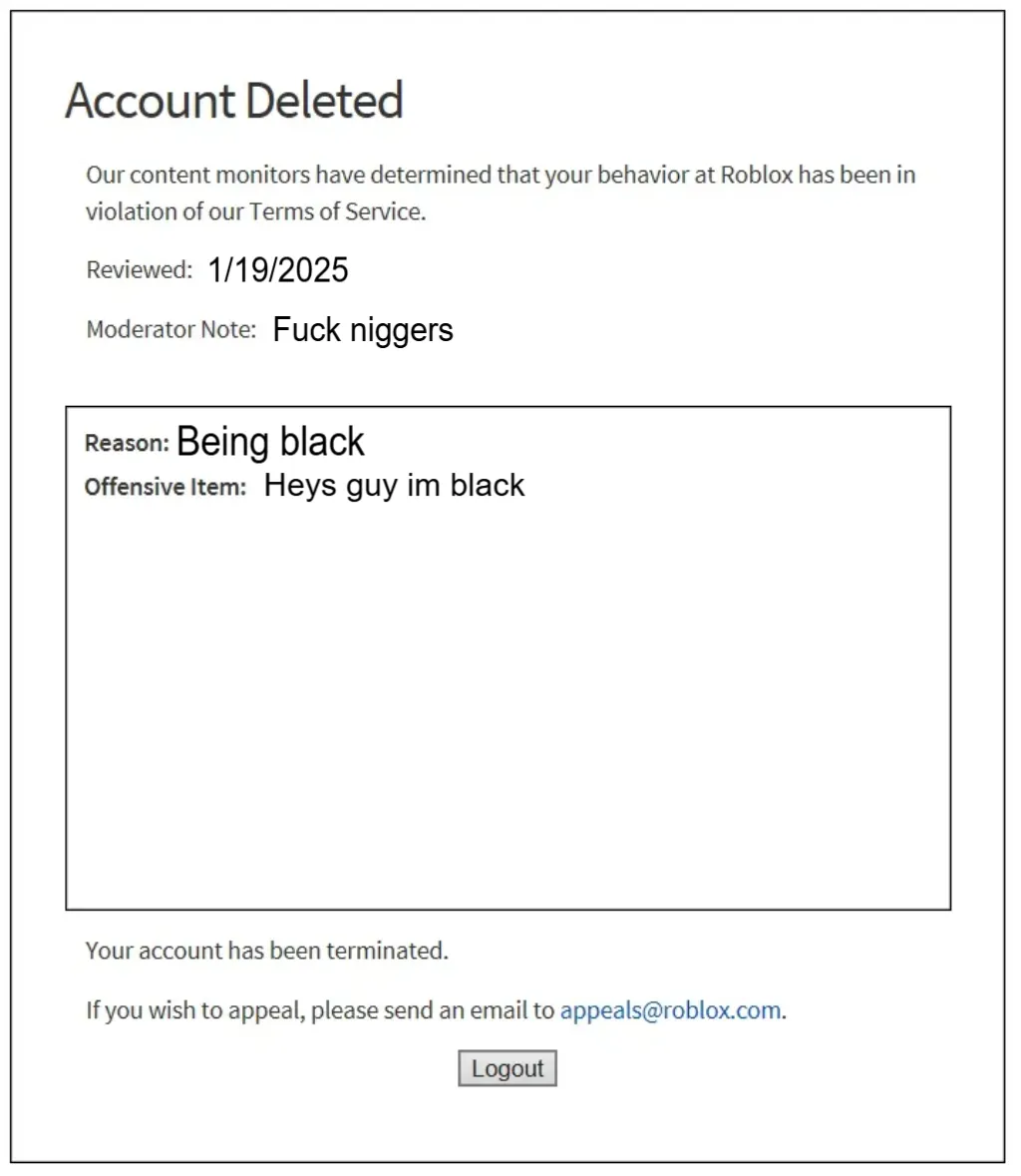 banned from ROBLOX