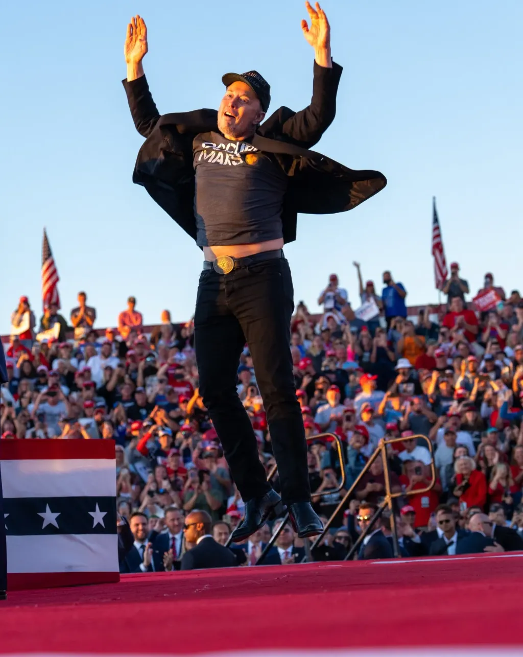 elon musk jumping