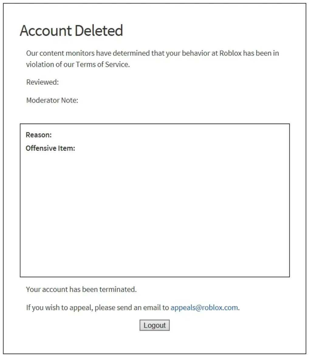 banned from ROBLOX