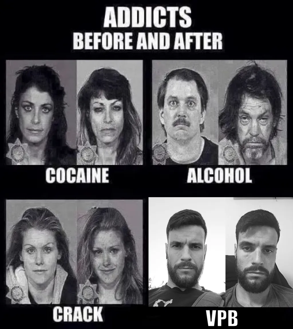 Addicts before and after