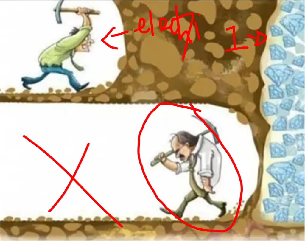 guy mining diamonds