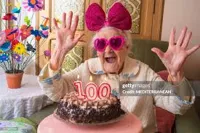 100th Birthday Old Woman