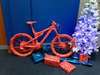 Bicycle wrapped Christmas