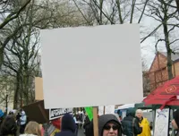 Blank protest sign