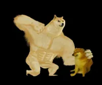 buff doge punching cheems