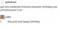 Celebrate Fictional Character Birthdays