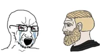 crying wojak vs chad