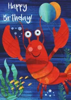 Cute Lobster Happy Birthday Card