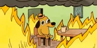 Dog in fire