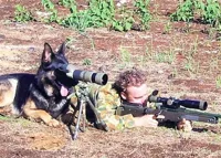 Dog spotter on sniper team