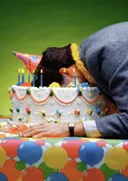 Face buried in cake