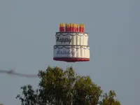 flying birthday cake