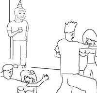 Guy in corner of party