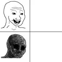 Happy Wojak vs Depressed Wojak