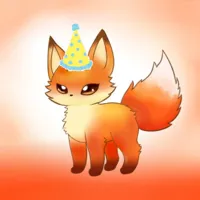 Me as a Fox with a birthday hat