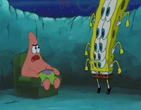 Patrick mad when Spongebob stopped working