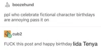 People who celebrate fictional birthdays are annoying