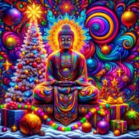 Psychedelic buddha christmas