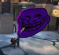 Pyro fights Troll Face