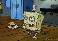 SICK SPONGEBOB WITH A BURGER