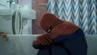 Spider-Man crying in the shower