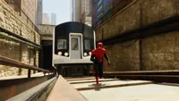 Spider-man's got a train to catch