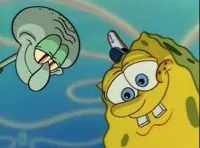 Spongebob and Squidward Looking Down