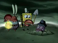 Spongebob buries