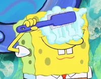 Spongebob cleaning eyes