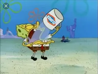 Spongebob drinking bleach