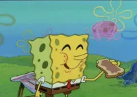 spongebob eating jellyfish jelly toast