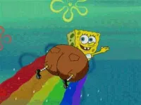 spongebob fat butt rainbow