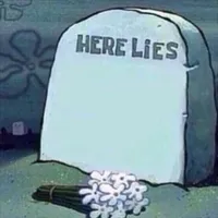 Spongebob grave here lies