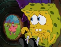 SpongeBob hiding