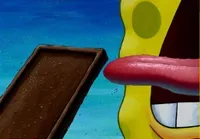 Spongebob licking Chocolate Bar