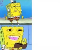 Spongebob mad and wallet