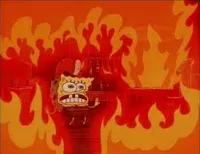 spongebob on fire