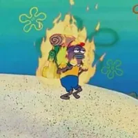 spongebob on fire